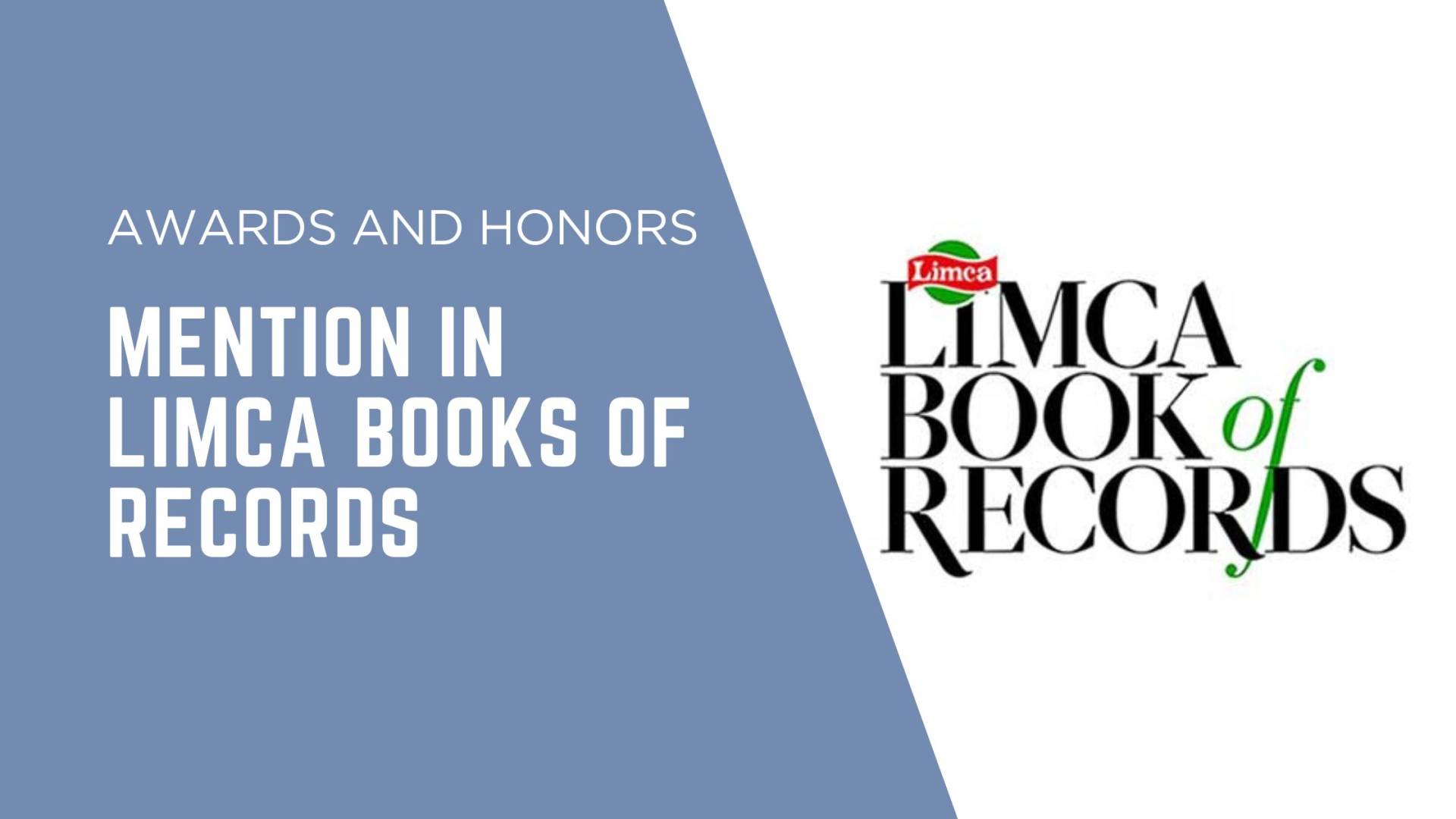 Mention in Limca Books of Records
